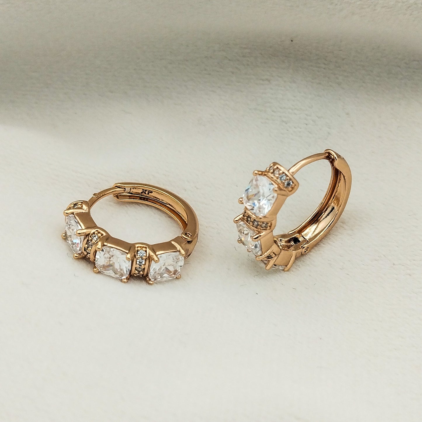 Mini Mauve Zircon Hoops
