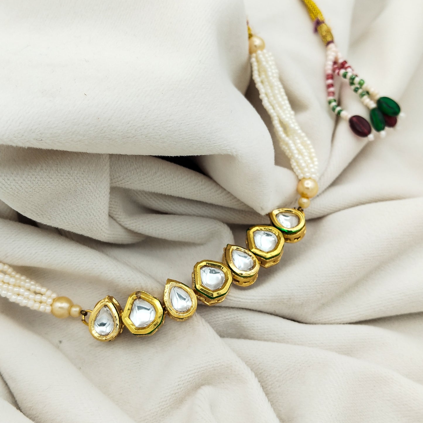 Gulbahar Kundan Necklace Set (Double Sided)