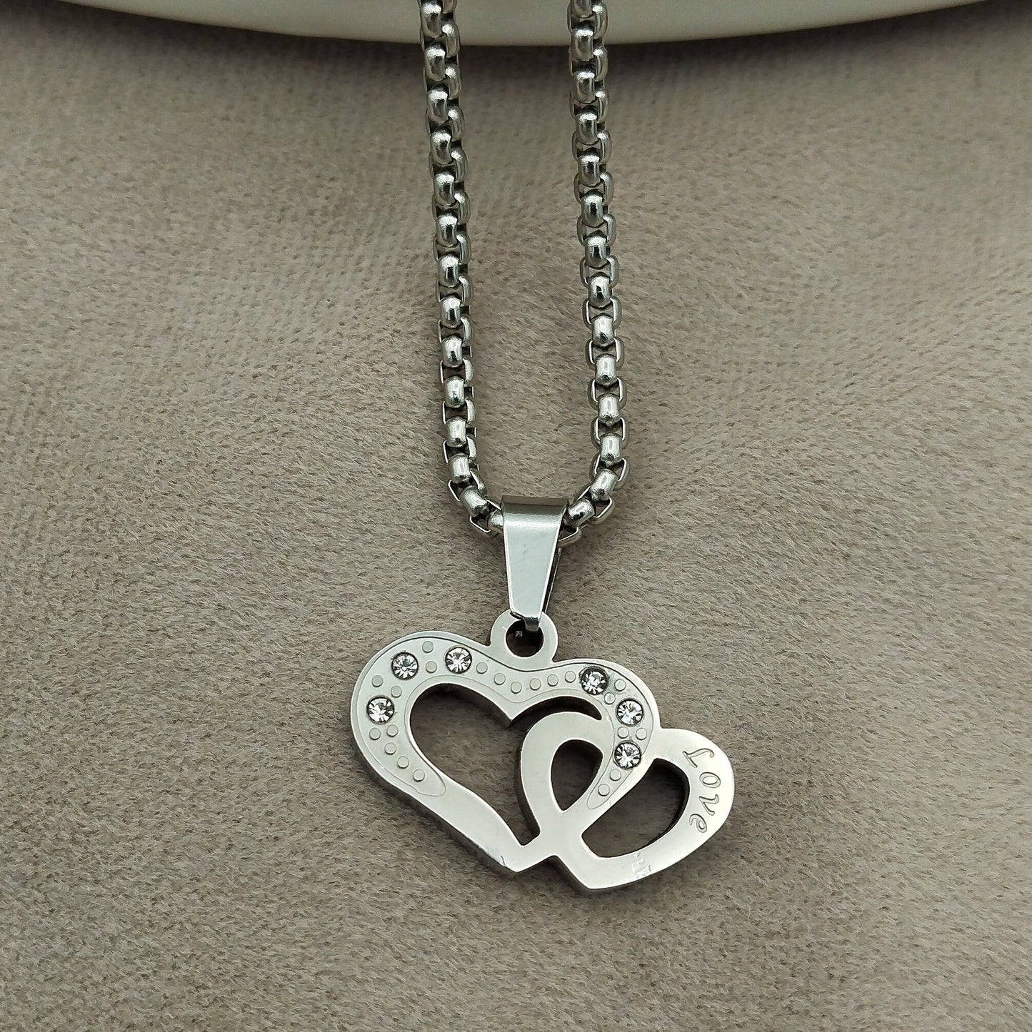 Lucca Heart Necklace (Silver)