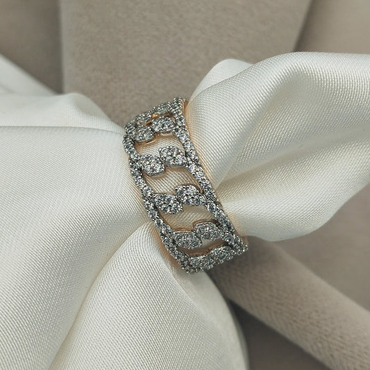 Halo Leaves Zircon Ring