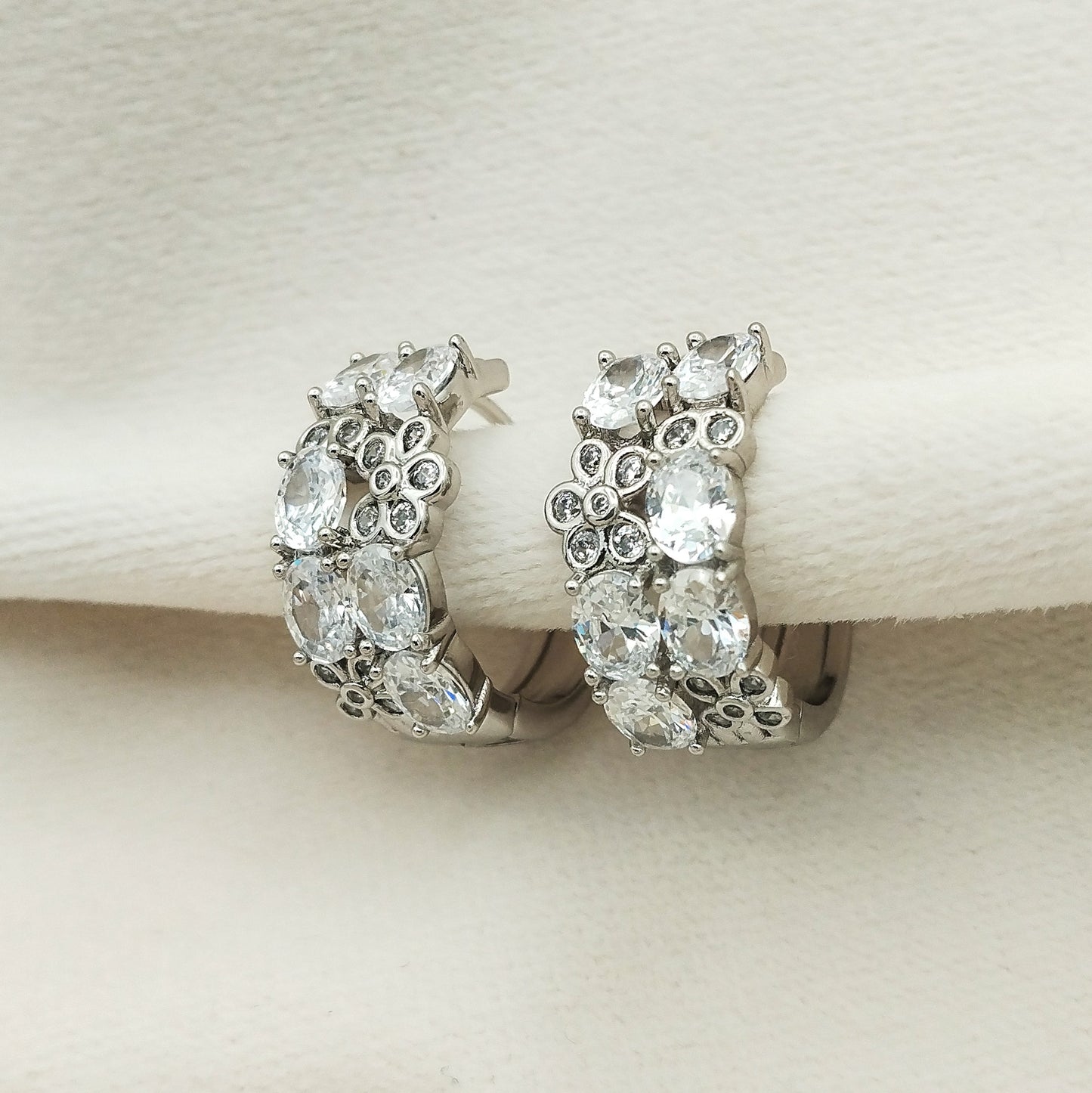 Noir Zircon Hoops