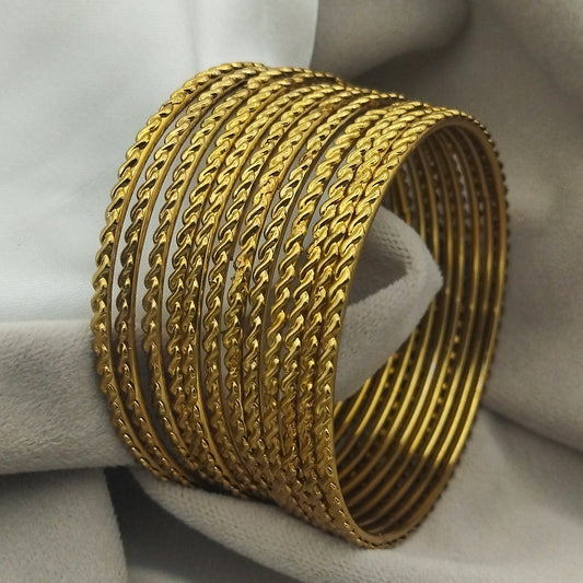 Aena Golden Bangles (Set of 12)