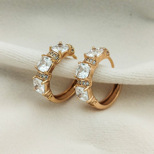 Mini Mauve Zircon Hoops