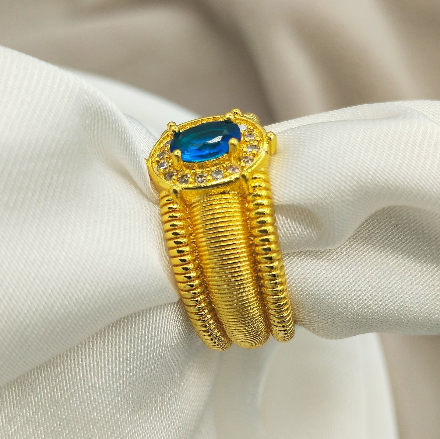 Blue Mirage Adjustable Ring