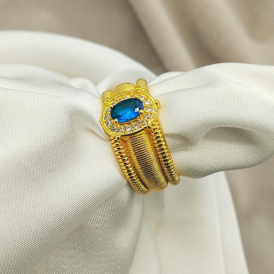 Blue Mirage Adjustable Ring