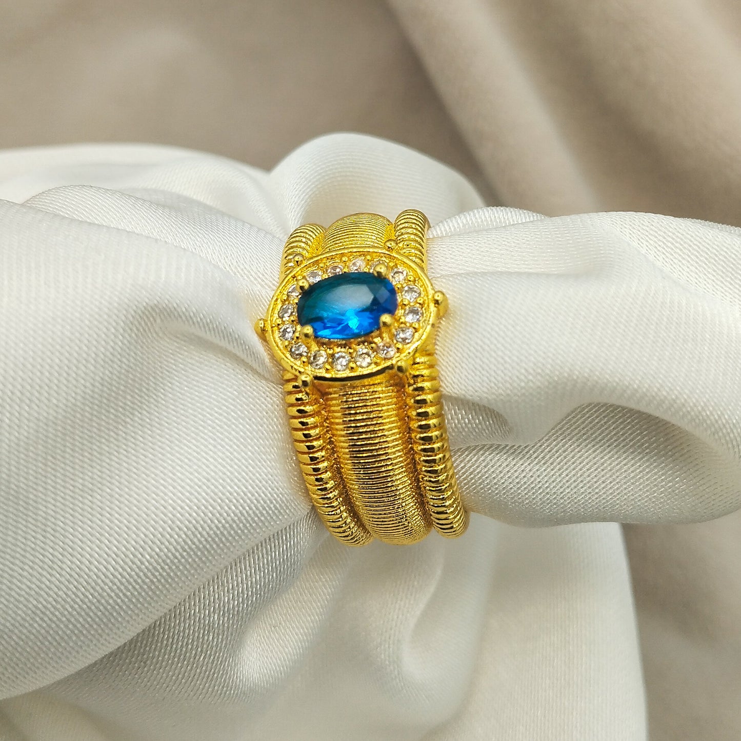 Blue Mirage Adjustable Ring