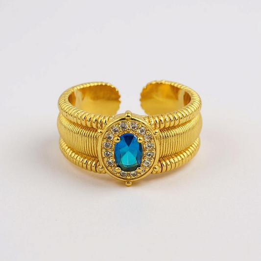 Blue Mirage Adjustable Ring