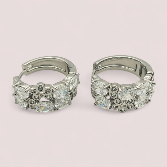 Noir Zircon Hoops