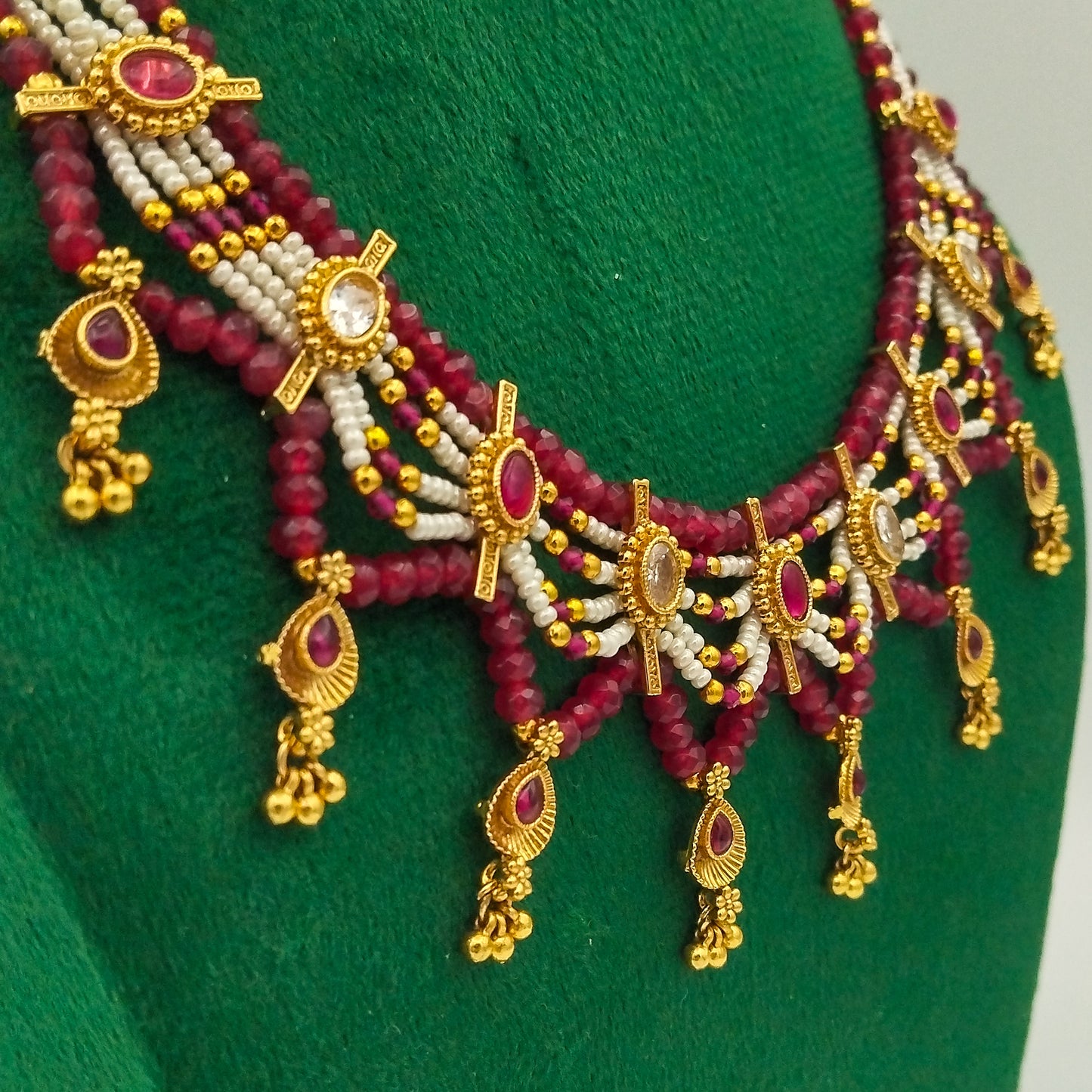 Afsanay Red Necklace Set