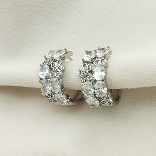 Noir Zircon Hoops