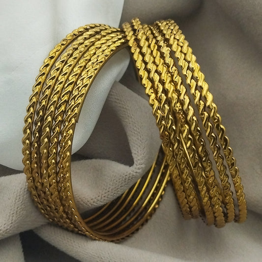 Aena Golden Bangles (Set of 12)