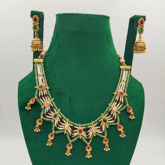 Afsanay Mint Necklace Set