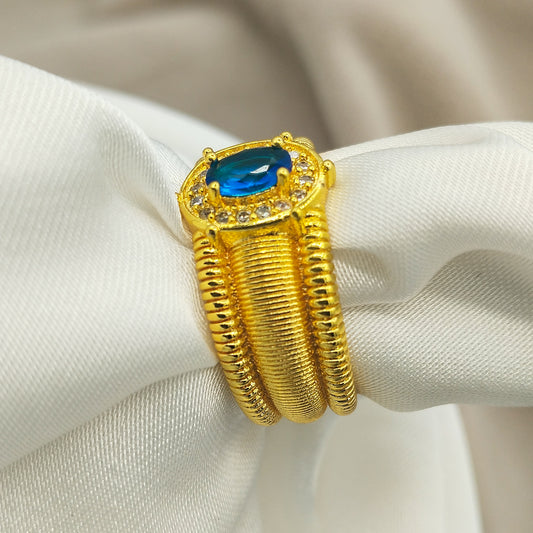 Blue Mirage Adjustable Ring